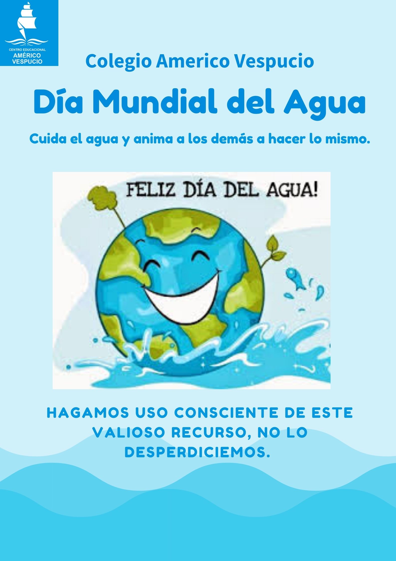 afiche dia mundial del agua | Centro Educacional Américo Vespucio